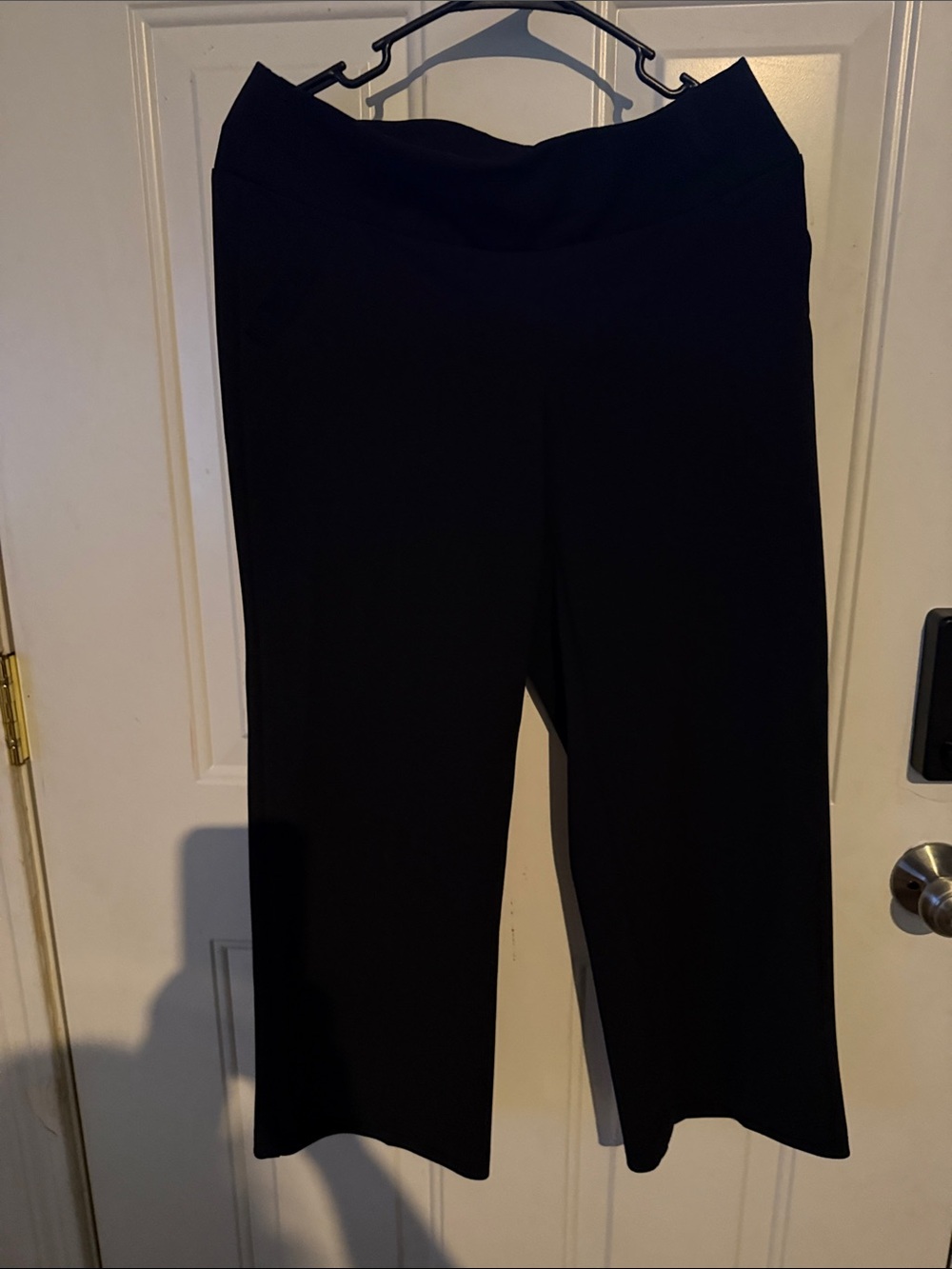Soho Black Wide-Leg Pull-On Ponte Pants
